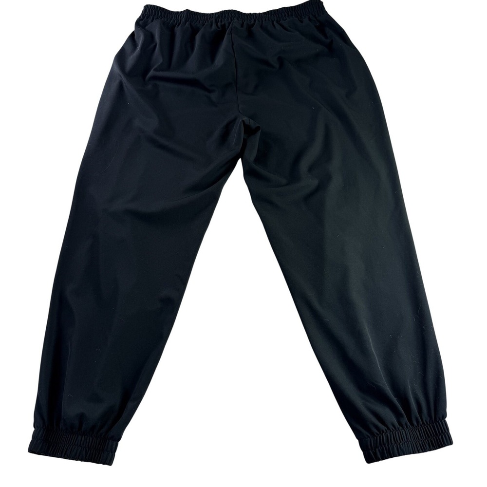 Marbled Women's XL Elastic Waist Balloon Pants Black with Pockets